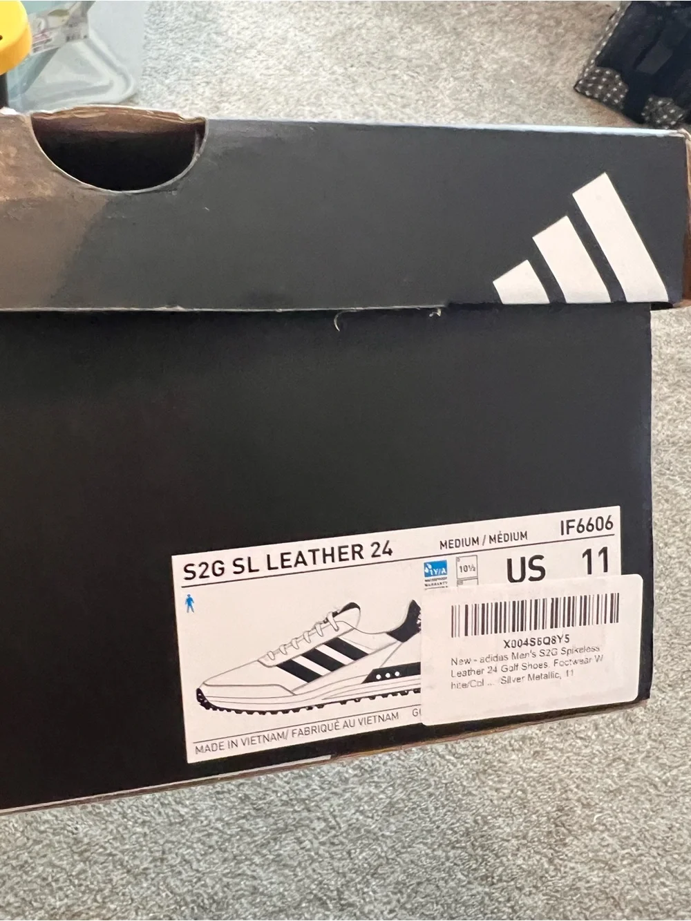 Adidas Men’s S2G SL Leather 24 Navy & White Golf Shoe